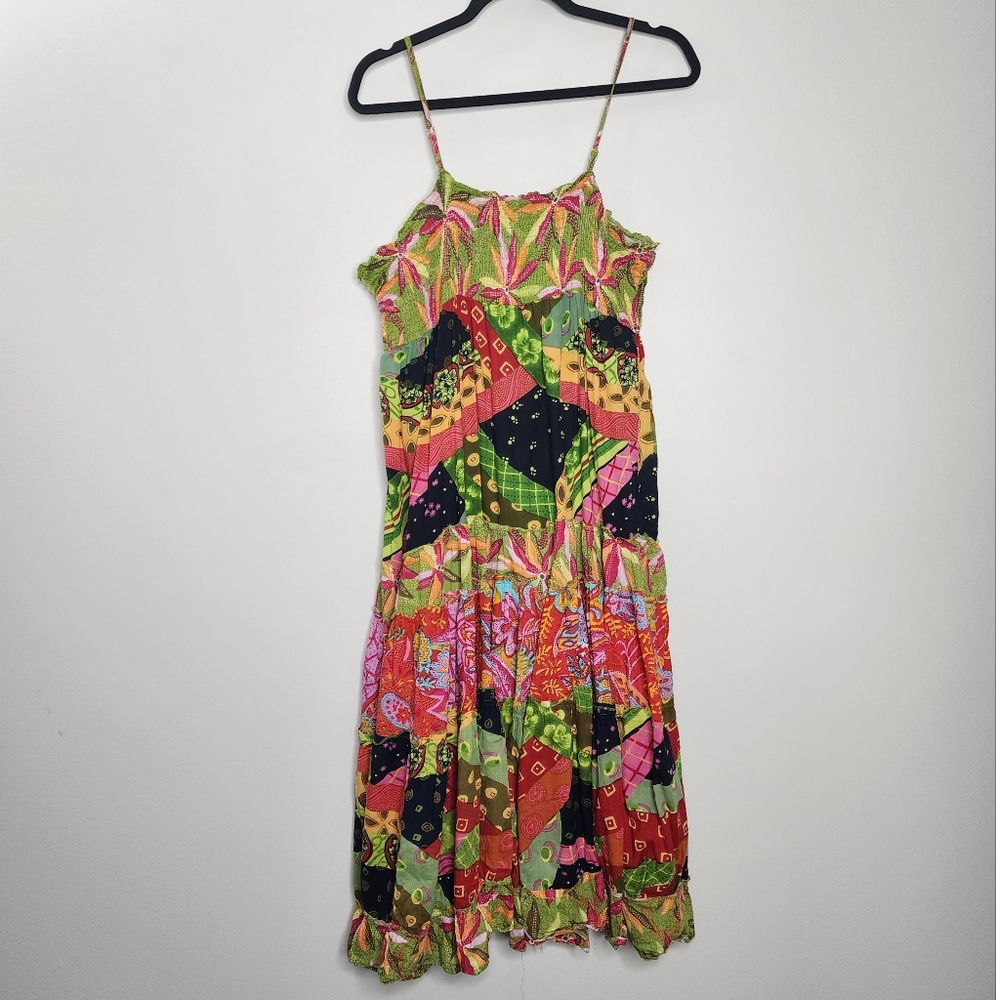 Jane Ashley Colorful Patchwork Teired Sundress 10… - image 2